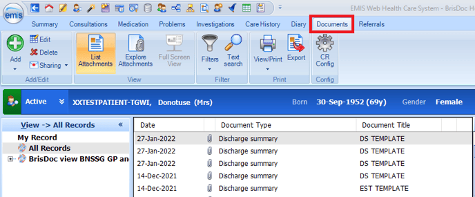Documents Tab
