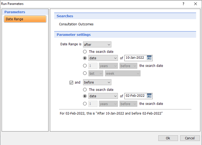 Reporting Date Range